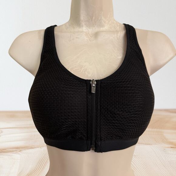 Victoria Sport Black Knockout Front Close Sports Bra Sz 34B Underwire $112 - Picture 1 of 7